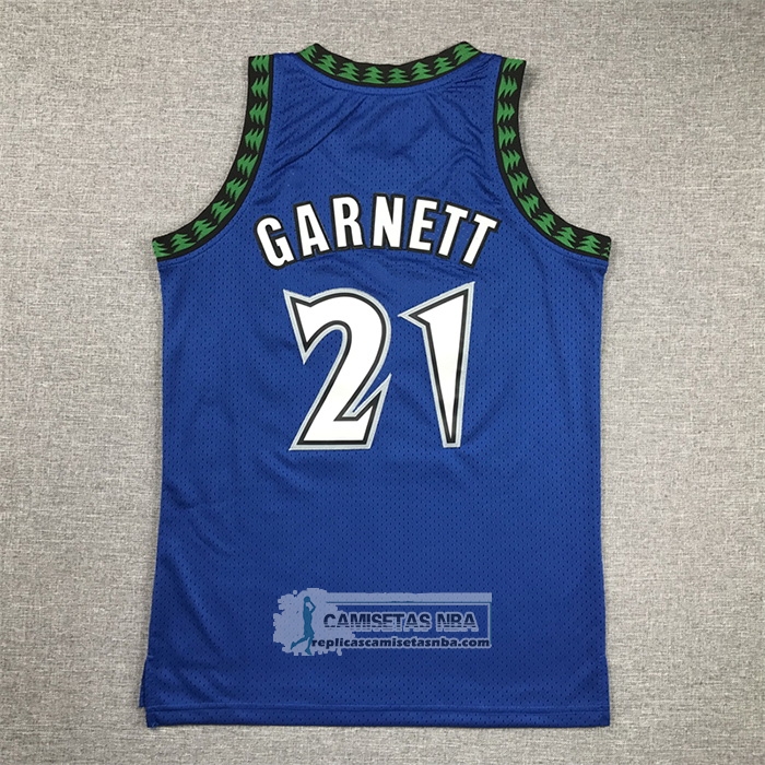 Camiseta Nino Minnesota Timberwolves Kevin Garnett NO 21 Hardwood Classics Throwback 2003-04 Azul